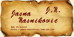 Jasna Masniković vizit kartica